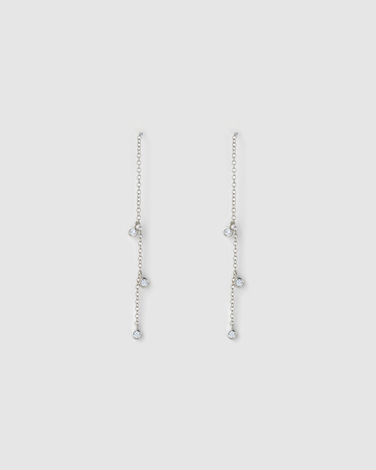 Comet Threader Silver Earrings