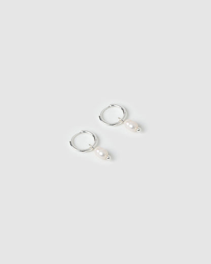 Cordelia Pearl Earrings - Silver
