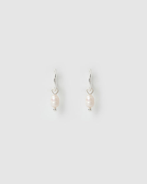 Cordelia Pearl Earrings - Silver