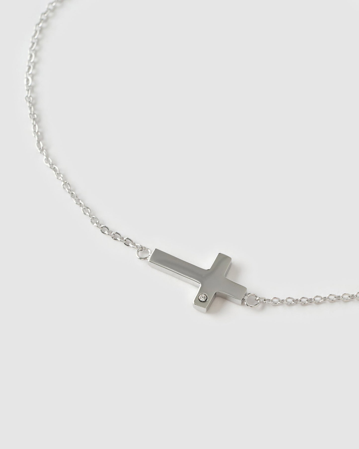 Cross Charm Silver Bracelet