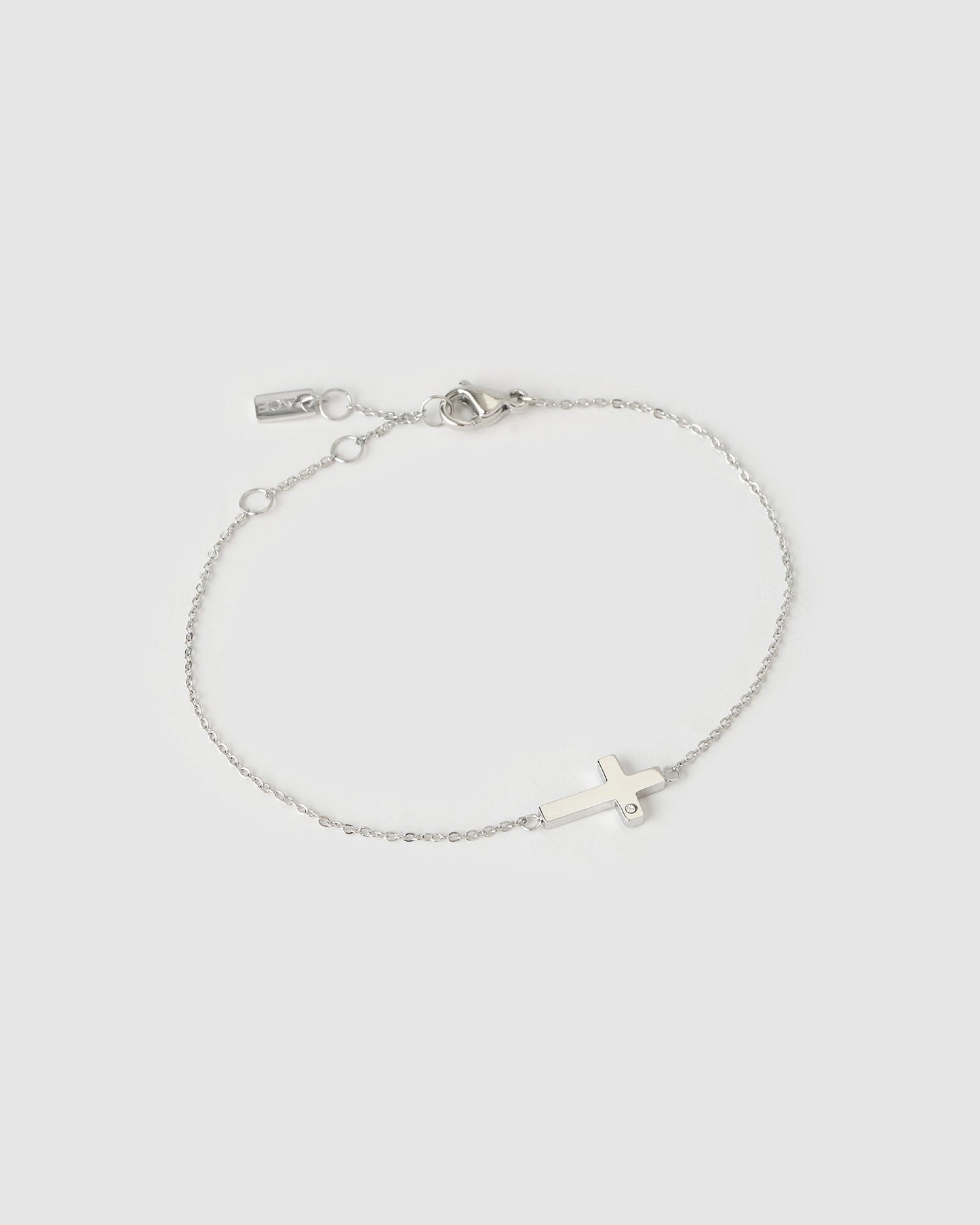 Cross Charm Silver Bracelet