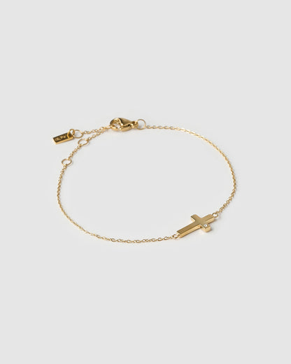 Cross Charm Gold Bracelet
