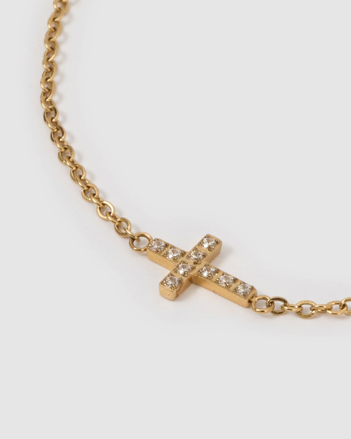Cross Charm Bracelet - Stone