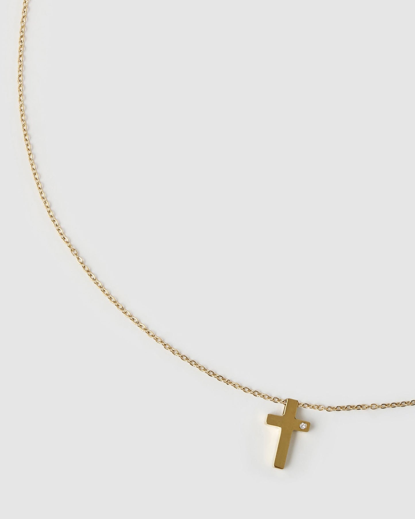 Cross Charm Gold Necklace