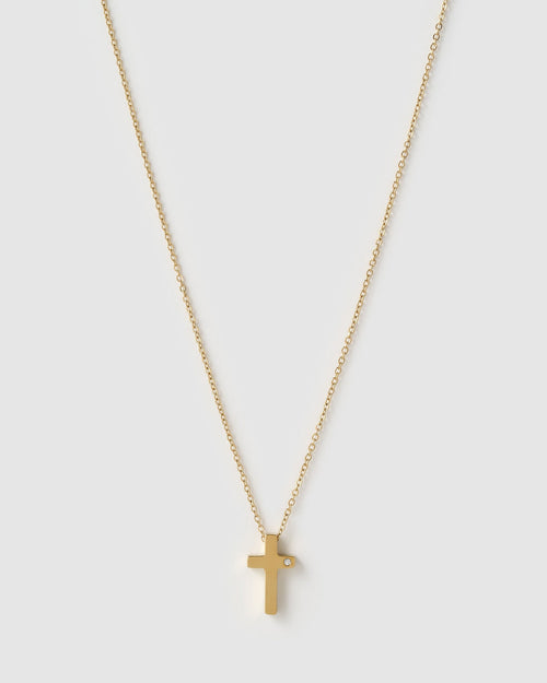 Cross Charm Gold Necklace
