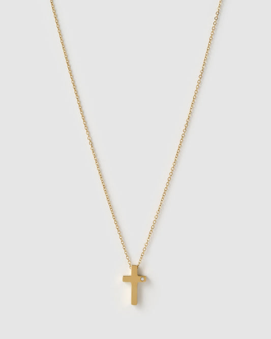 Cross Charm Gold Necklace