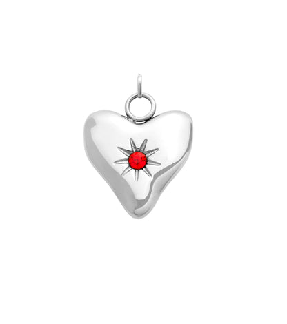 Written In The Sand Mini Heart Birthstone Charm (Silver)