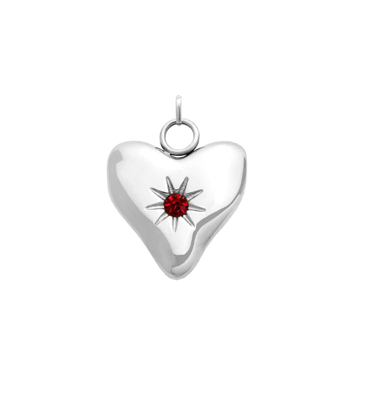 Written In The Sand Mini Heart Birthstone Charm (Silver)