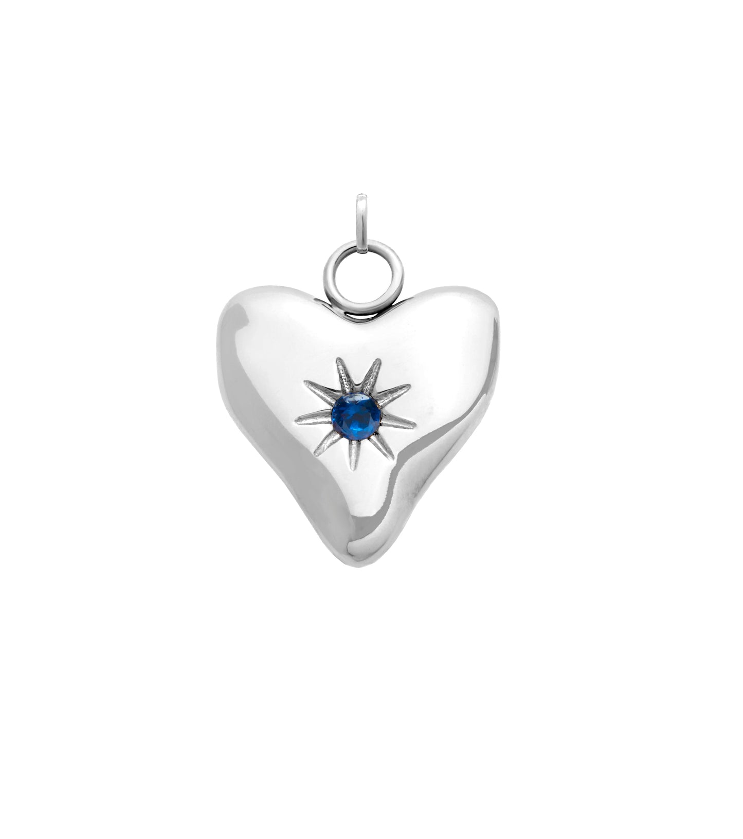 Written In The Sand Mini Heart Birthstone Charm (Silver)