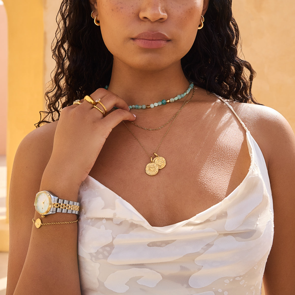 Talisman Flaming Heart Birthstone Necklace (Gold)
