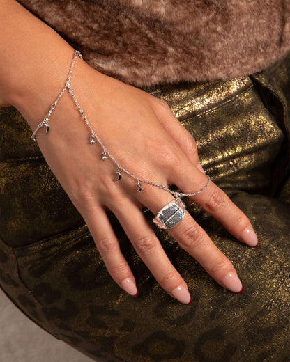 Lyra Hand Chain Bracelet in Silver