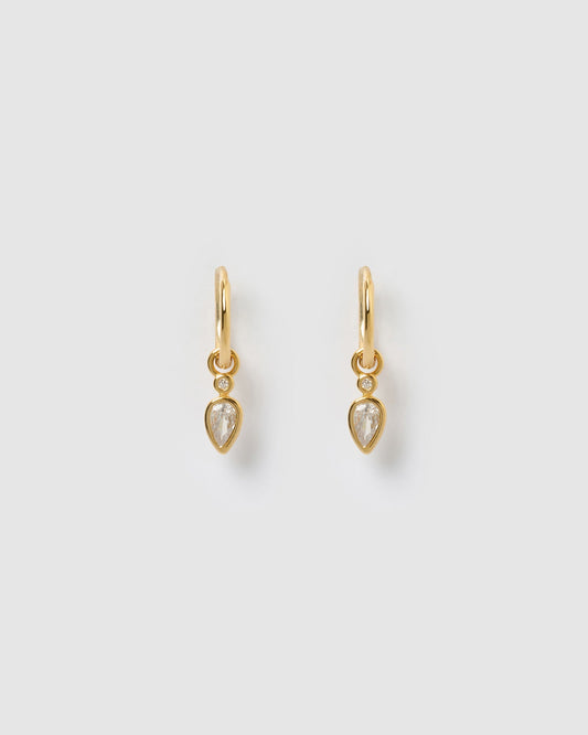Daisy Gold Earrings - Stone