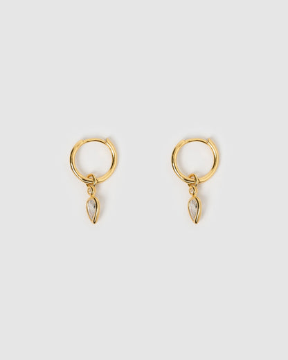 Daisy Gold Earrings - Stone