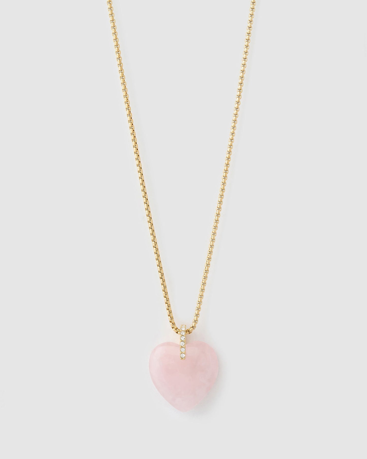 Daliah Heart Necklace - Rose Quartz