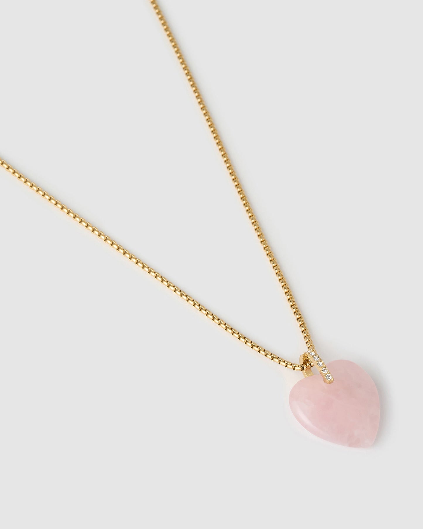 Daliah Heart Necklace - Rose Quartz
