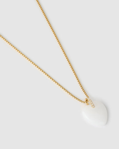 Daliah Heart Necklace - White Agate