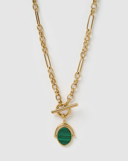 Delilah Spinner Necklace - Malachite