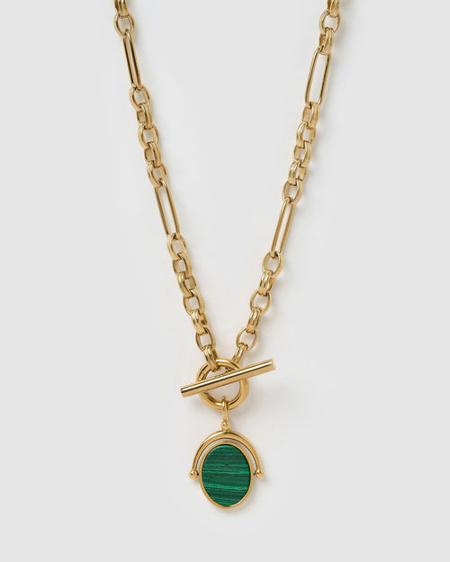 Delilah Spinner Necklace - Malachite