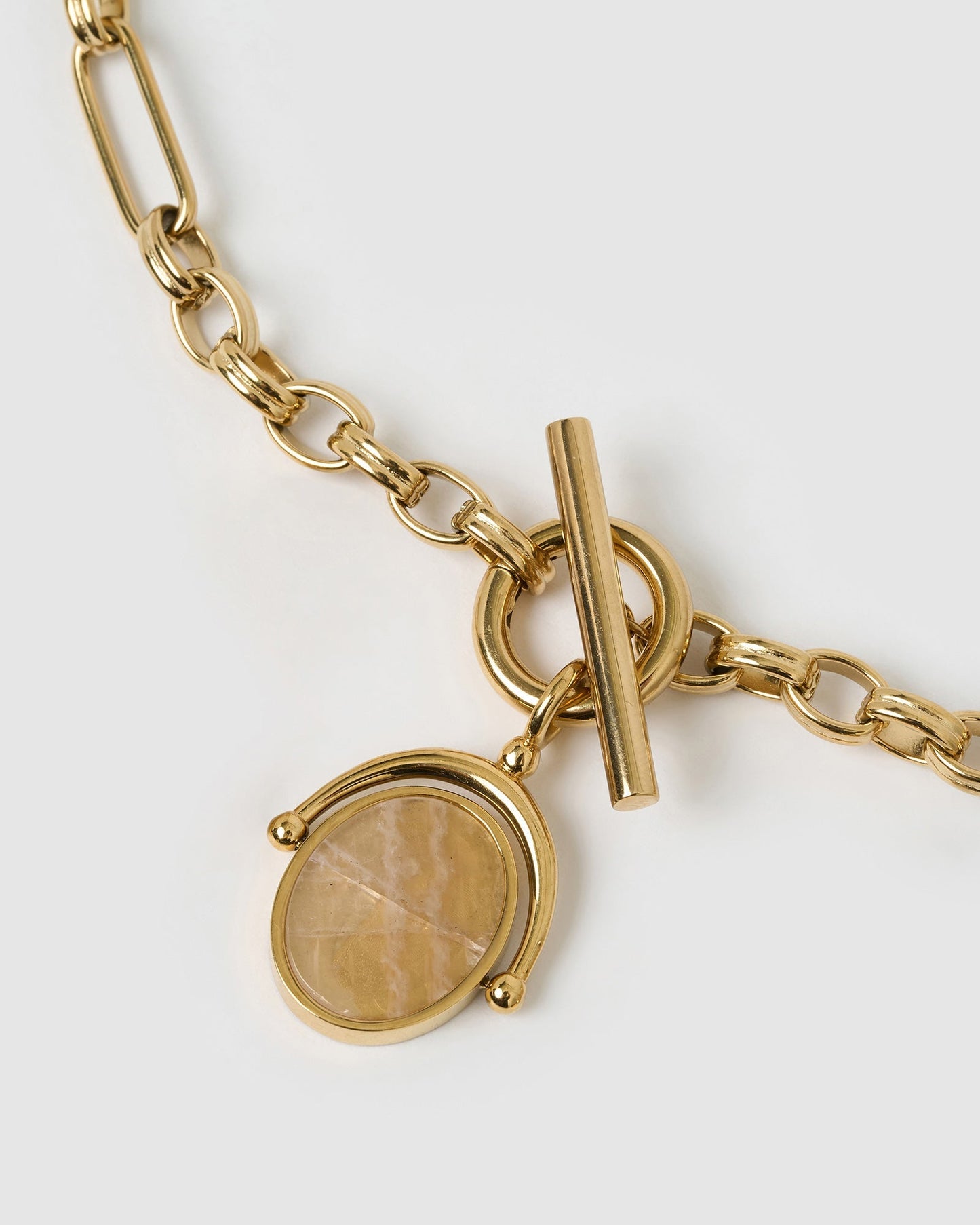 Delilah Spinner Necklace - Rose Quartz