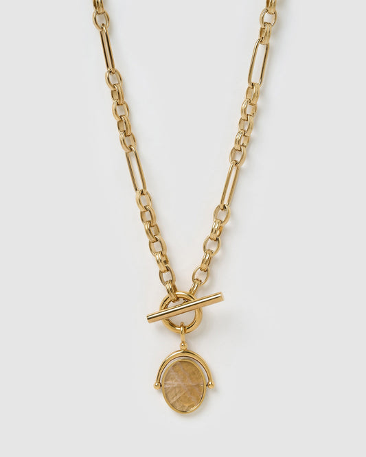 Delilah Spinner Necklace - Rose Quartz