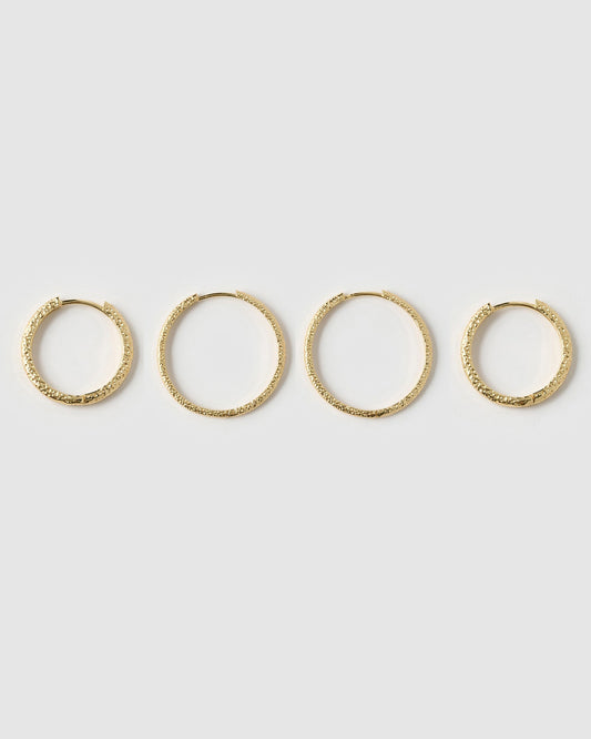 Double Hoop Earring Stack - Gold