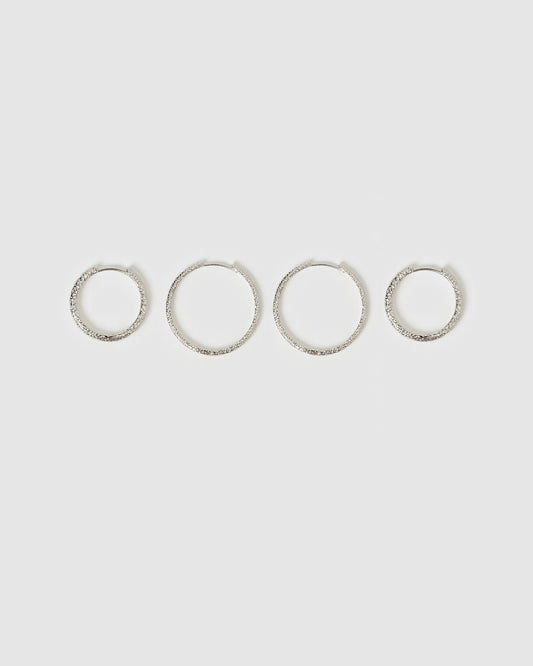 Double Hoop Earring Stack - Silver