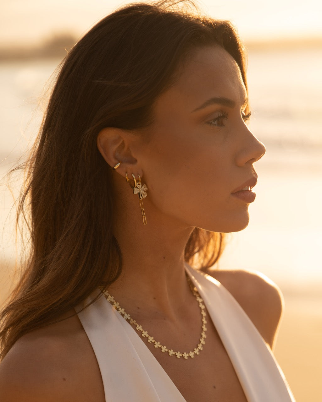 Lucky Charm Gold Clover Necklace