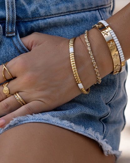 Onyx Bracelet Stack - White