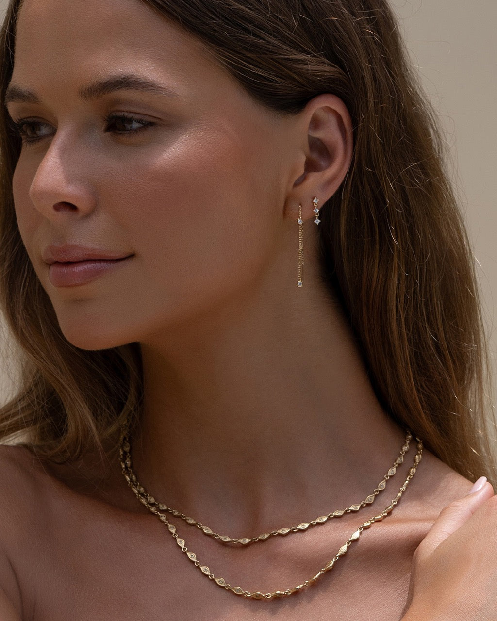 Comet Threader Gold Earrings