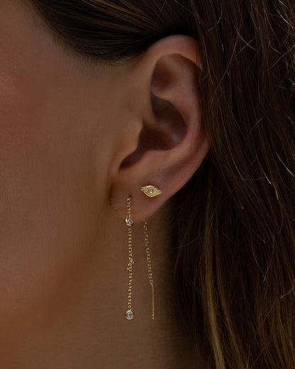 Comet Threader Gold Earrings
