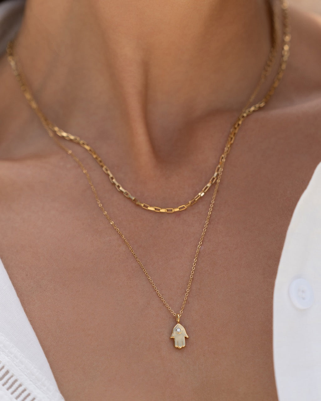 Chamsa Charm Gold Necklace