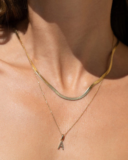 Initial Gold Charm Necklace