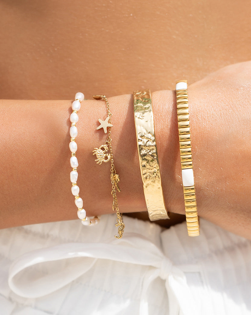 Onyx Bracelet - Two Toned White