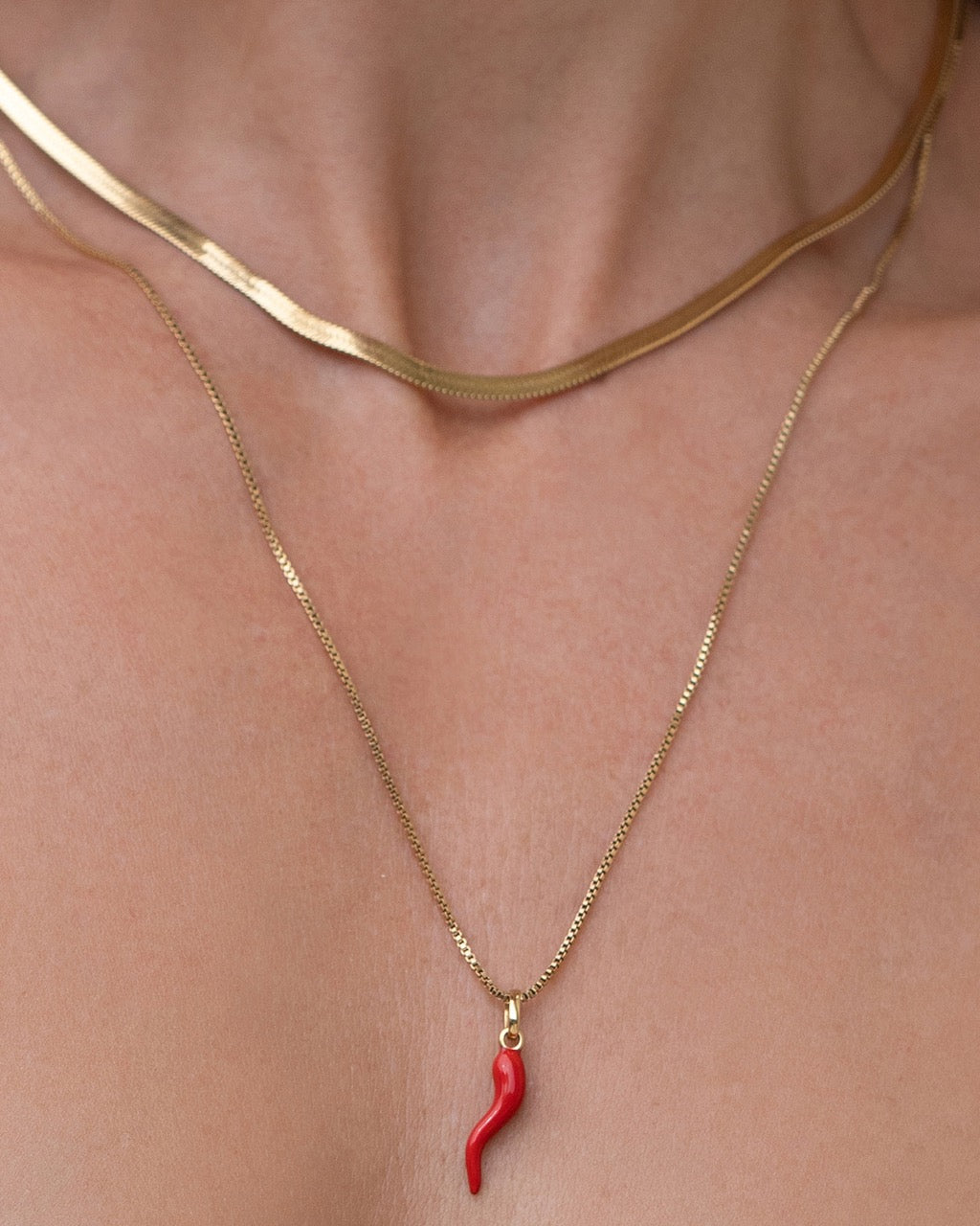 Cornicello Red Charm Necklace