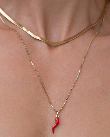 Cornicello Red Charm Necklace