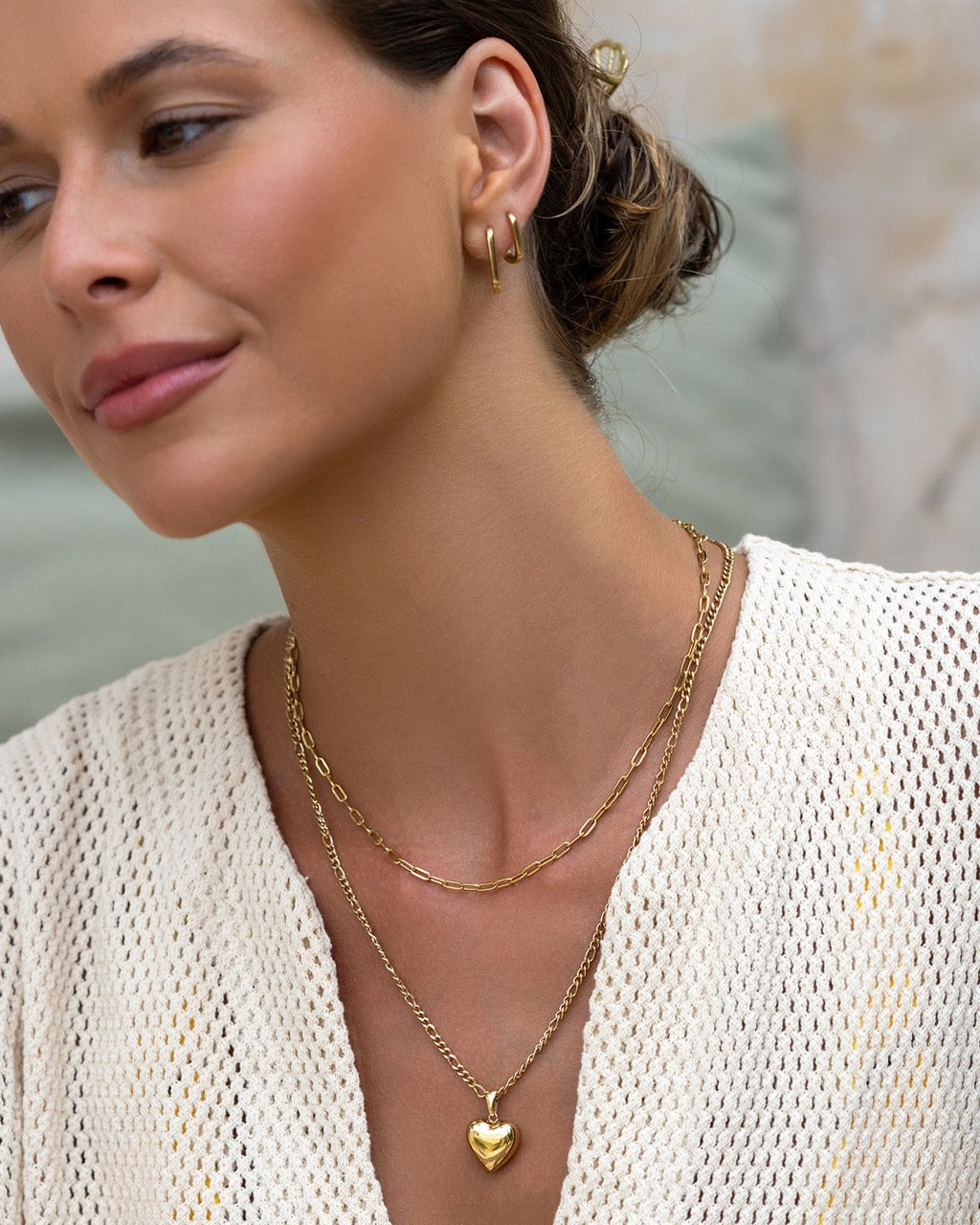 Link-Up Gold Hoop Huggies - Medium