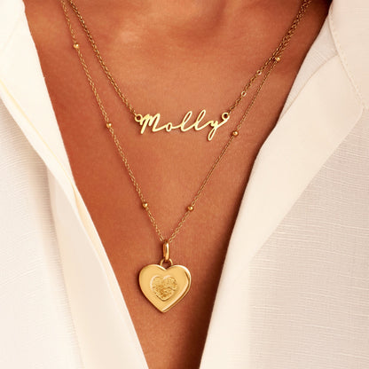 Uniquely Yours Fingerprint Heart Necklace - Single Fingerprint (Gift Version)
