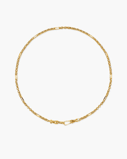 Deco Clasp Chain Necklace in Gold