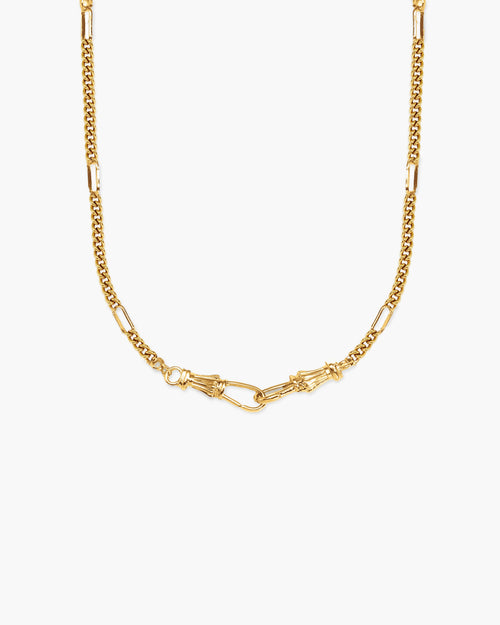 Deco Clasp Chain Necklace in Gold