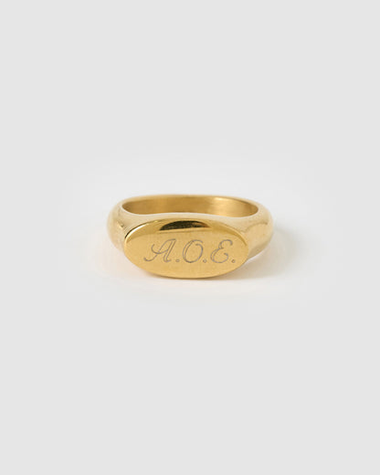 Aster Gold Signet Ring