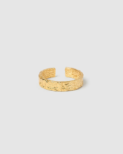 Eros Gold Textured Ring - Medium