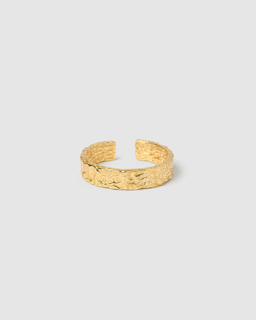 Eros Gold Textured Ring - Medium