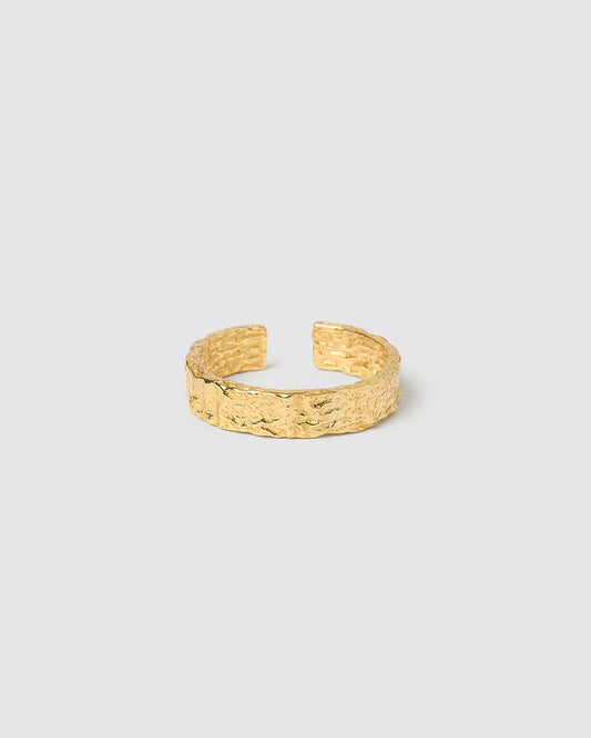 Eros Gold Textured Ring - Medium
