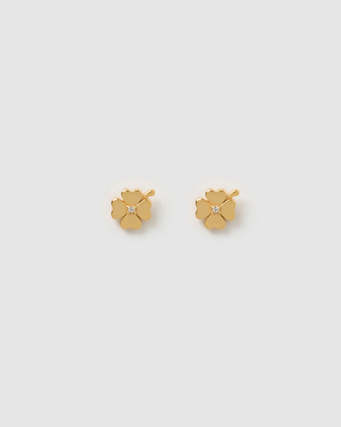 Four Leaf Clover Gold Studs