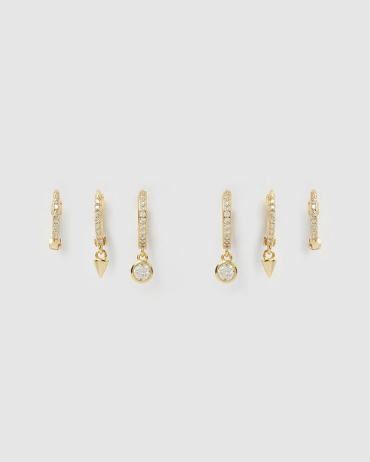 Glitter Earring Stack - Stone