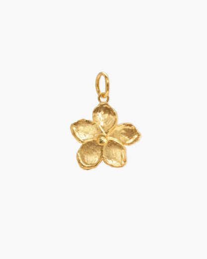 Textured Floral Pendant in Silver