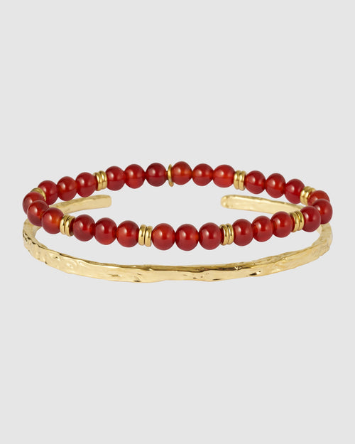 Hallelujah Bracelet Stack - Red Agate