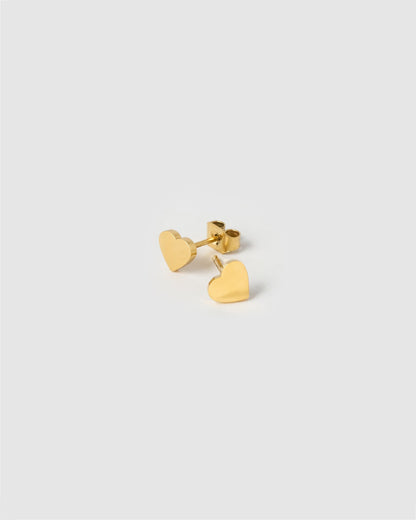Heartbeat Gold Stud Earrings