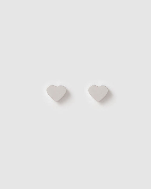 Heartbeat Silver Stud Earrings