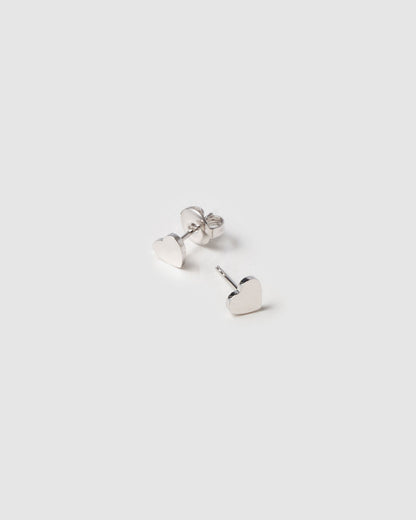 Heartbeat Silver Stud Earrings